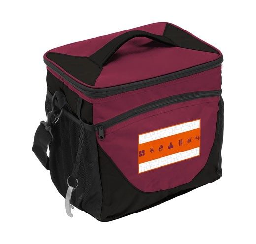 a maron colored 24-can cooler