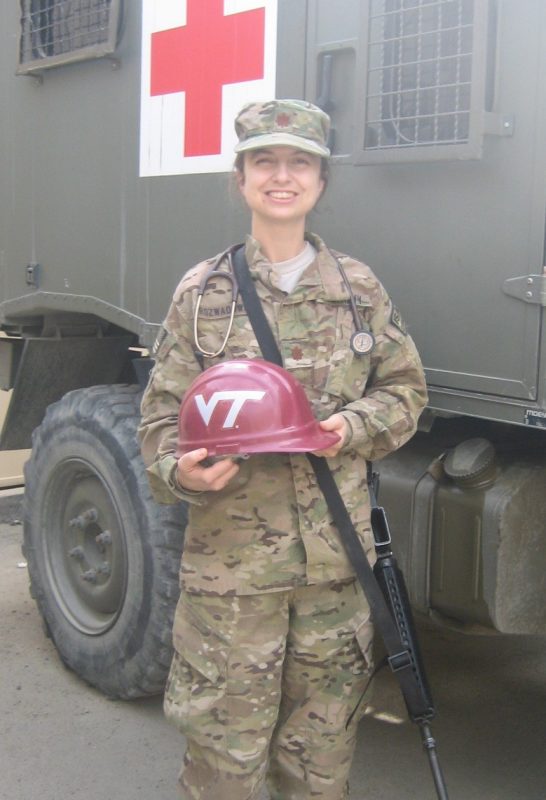 Lt. Cmdr. Faye Rozwadowski, U.S. Navy, Virginia Tech Corps of Cadets Class of 2001 in Afghanistan.