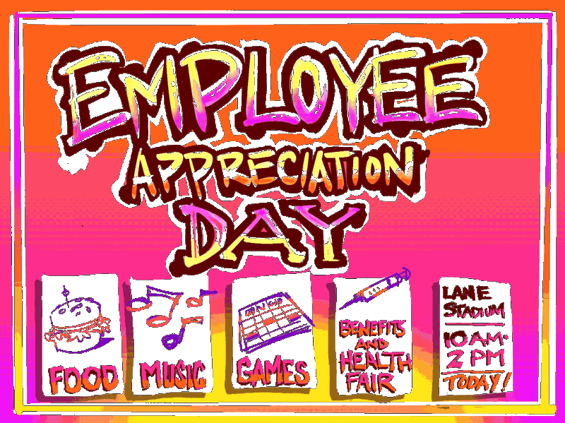 Digital sketch promoting employee appreciation day