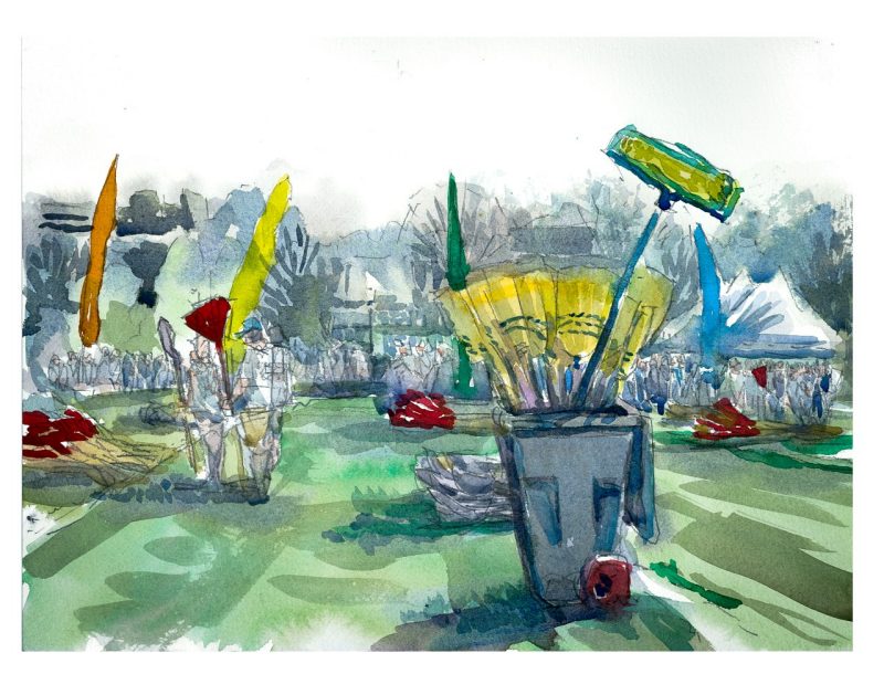 Watercolor on the Drillfield of the Big Event