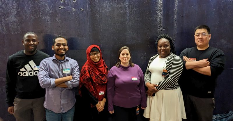 Group photo of 5 team members with their advisor  who are competing in the Alexa Prize TaskBot Challenge 2