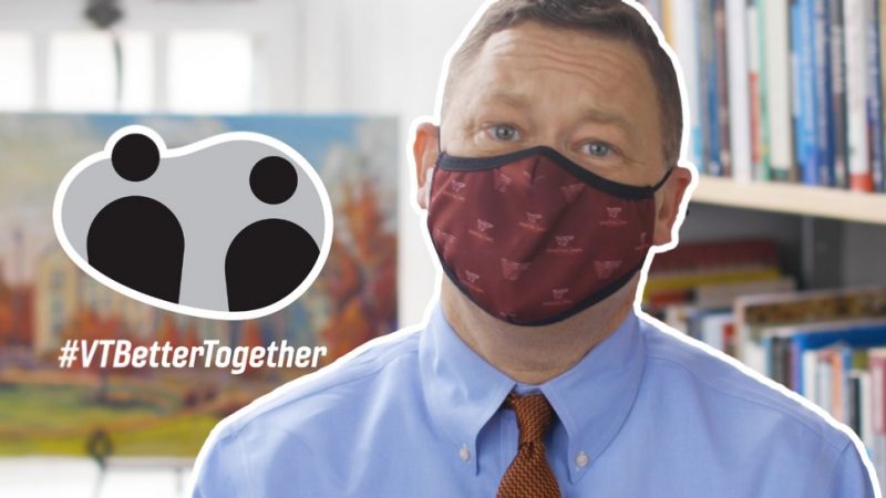 Frank Beamer, donning a mask