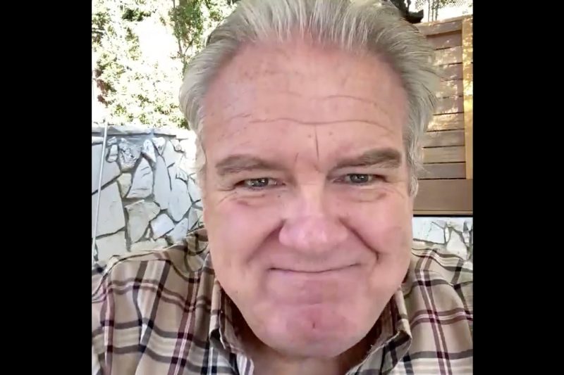 A screenshot from a video shows Jim O'Heir speaking
